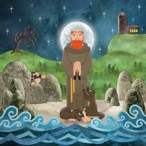 St. Cuthbert - Patron Saint of Otters ©2023 A. T. Baron